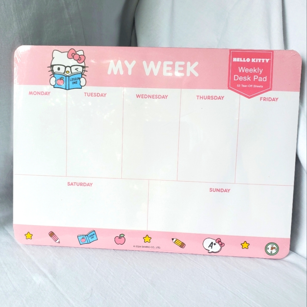 Hello Kitty Weekly Desk Pad, NEW